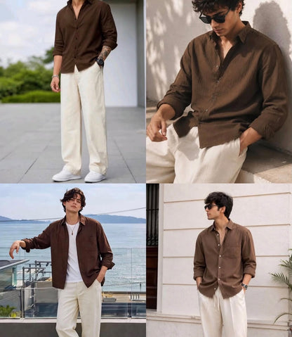 Set Bellagio Elegance – Camicia a maniche lunghe + pantaloni dal taglio elegante
