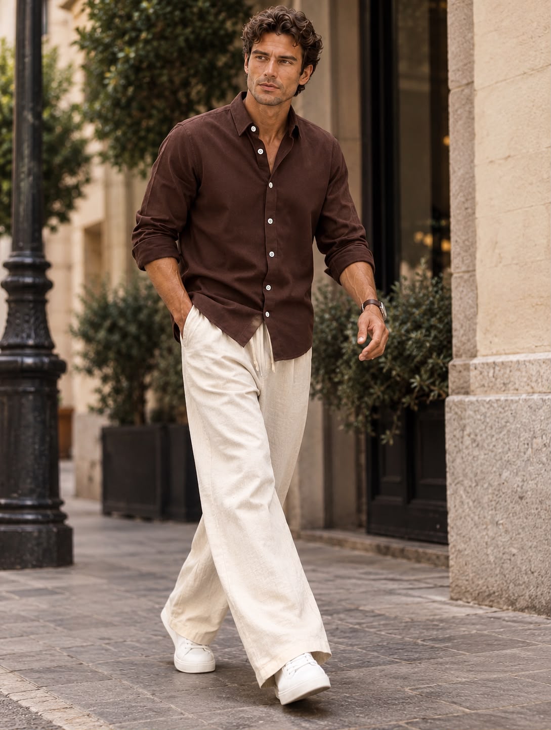 Set Bellagio Elegance – Camicia a maniche lunghe + pantaloni dal taglio elegante